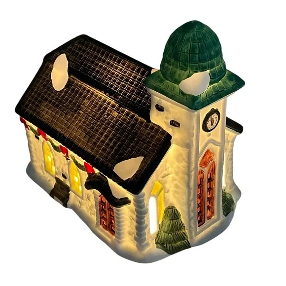 Vintage Village Church St Jude Porcelain Christmas Light Up House Holiday Decor - Picture 6 of 16